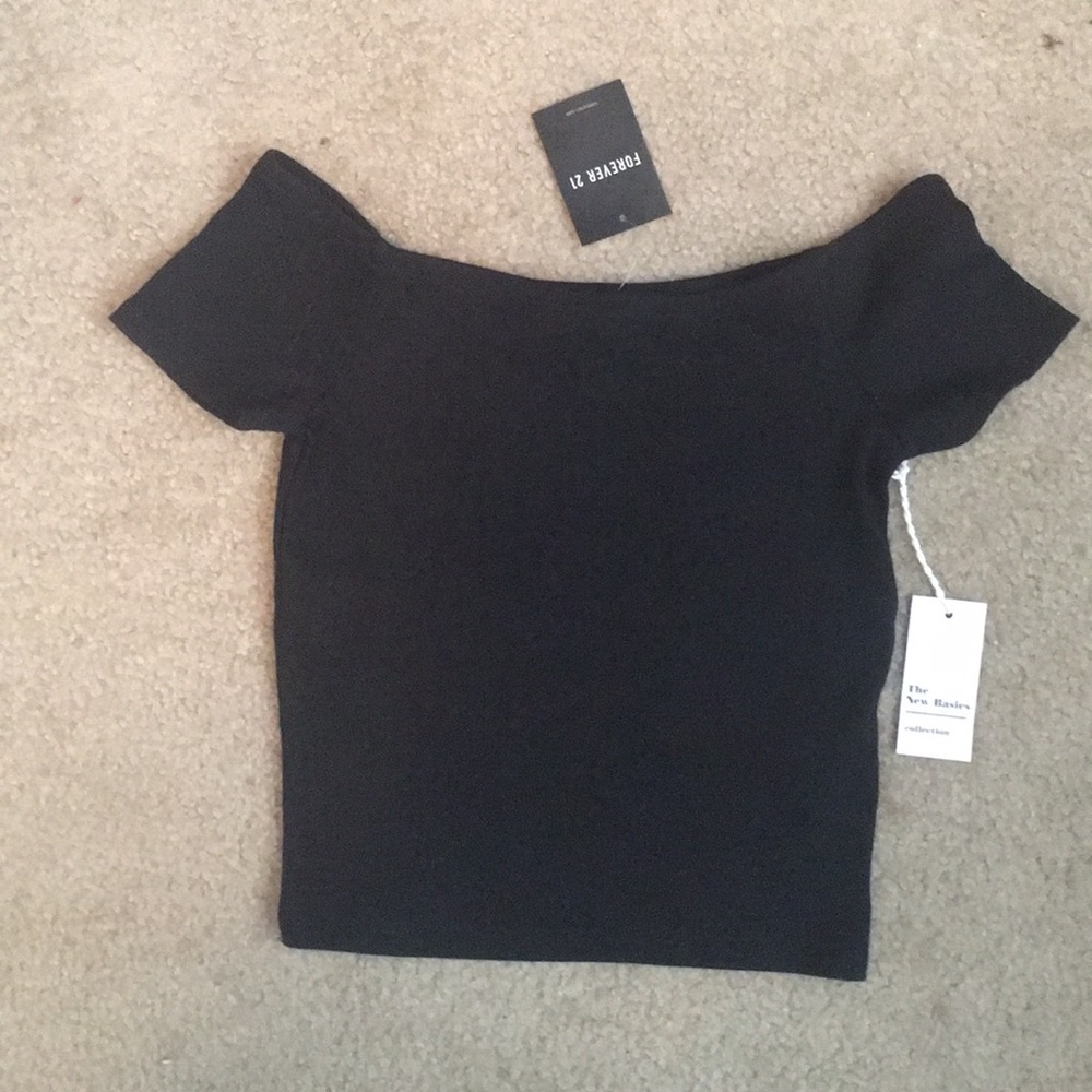 Cropped ribbed boatneck tee